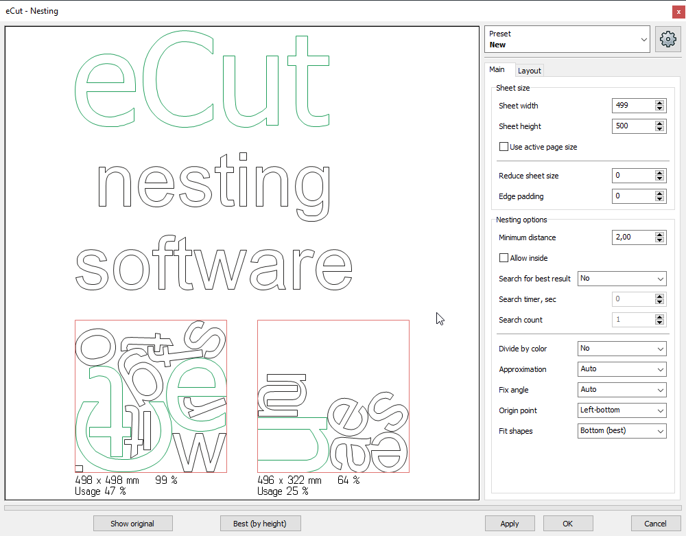 True-Shape Nesting example 1