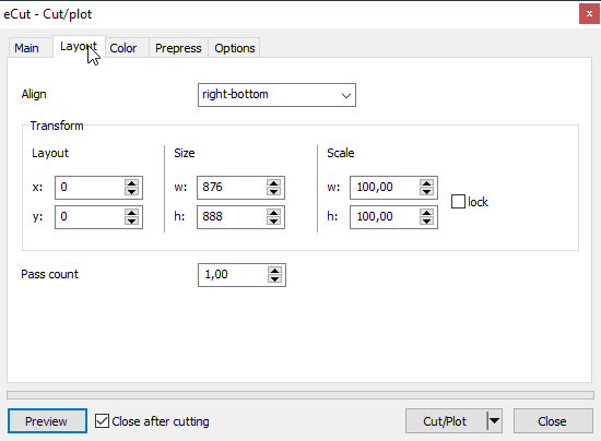 Cut/Plot Function example 3