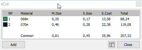 Cost Calculator example 1